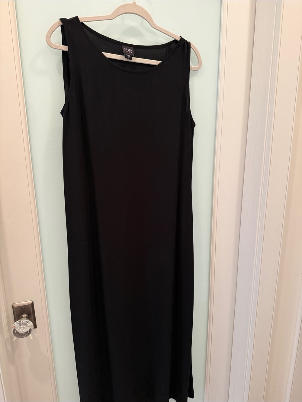 Eileen Fisher Black Sleeveless Maxi Slip Dress